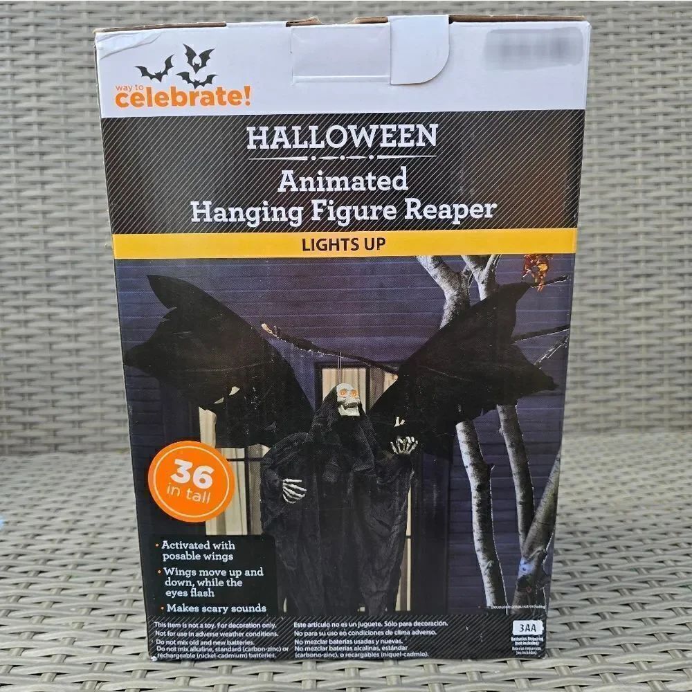 Halloween Light-Up Animated Hanging Reaper Figure, 36", by Way To Celebrate